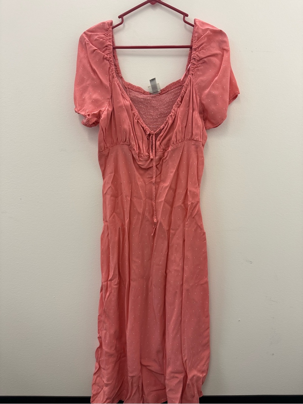 a new day Coral Puff-Sleeve Midi Dress